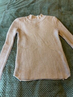 Romeo & Juliet Couture Cream Ribbed Mock Neck Sweater